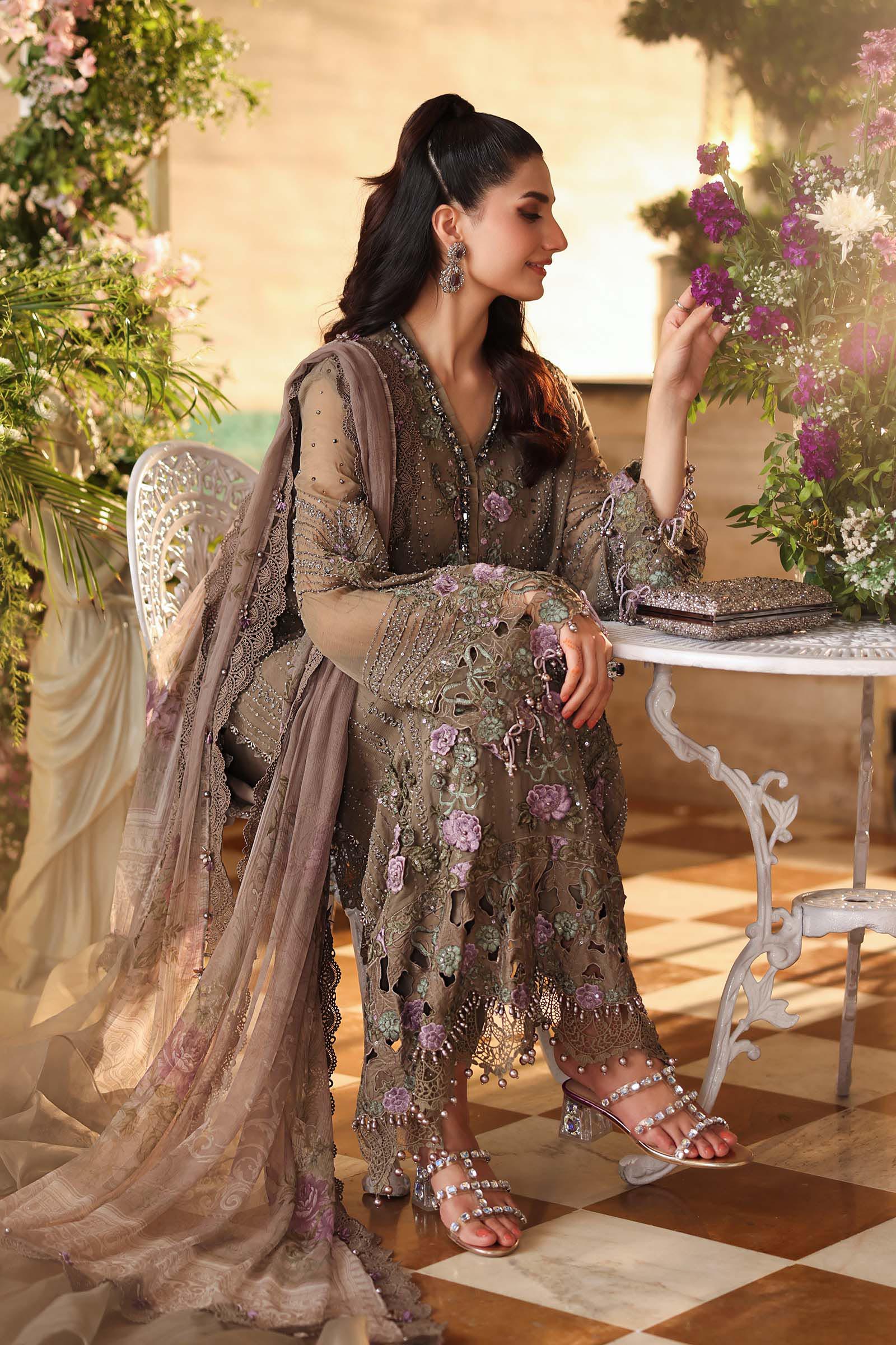 Maria B Embroidered Chiffon Dress