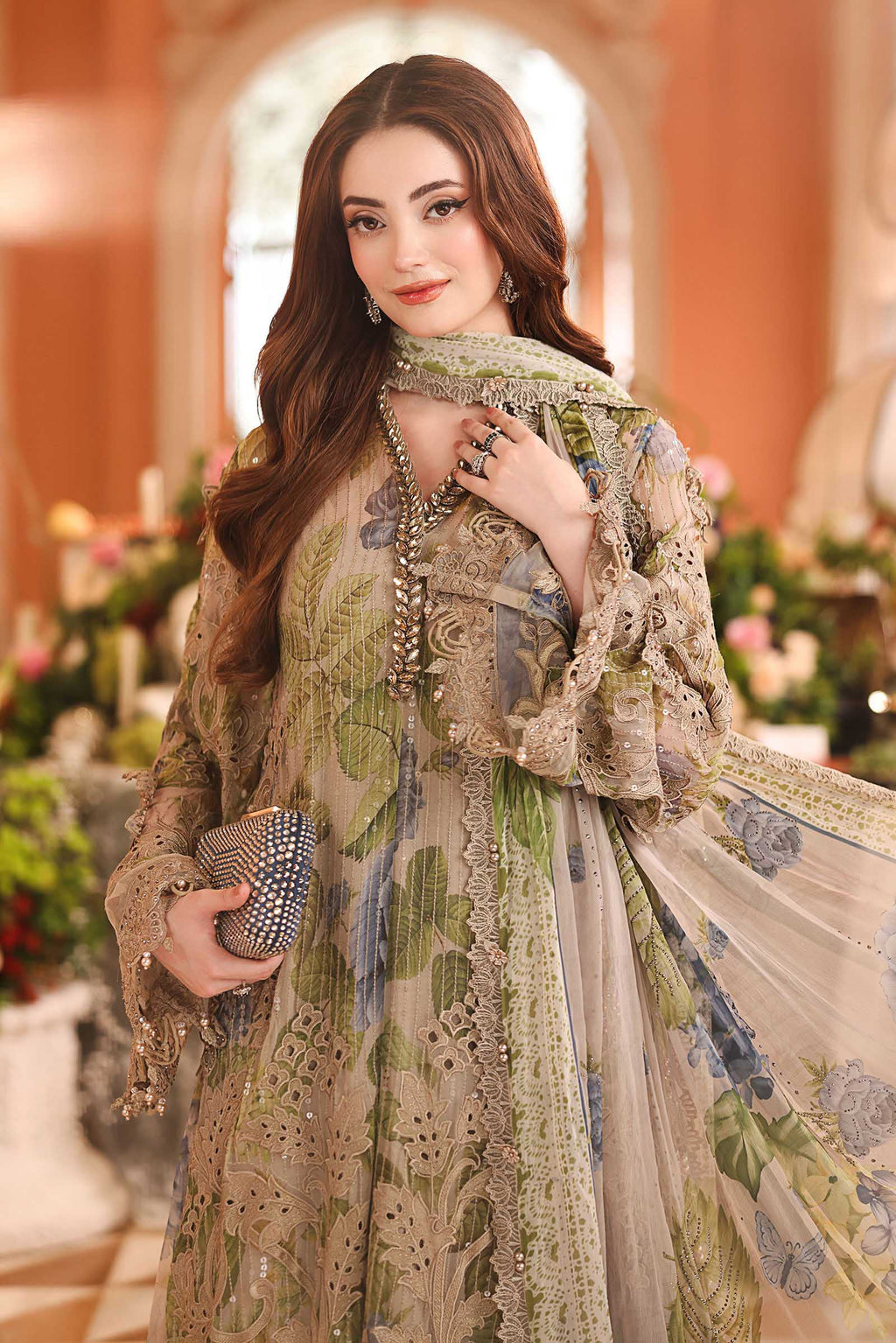 Maria B Embroidered Luxury Chiffon Dress