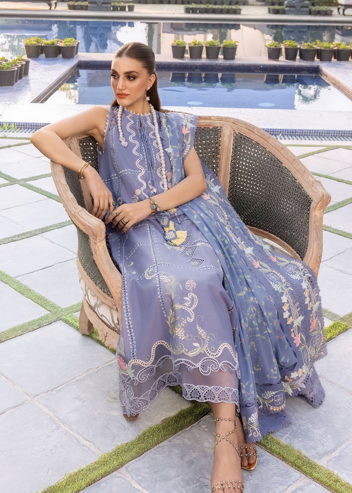 Crimson Embroidered Luxury Lawn
