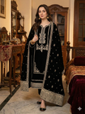 Embroidered Velvet 3pc Suit