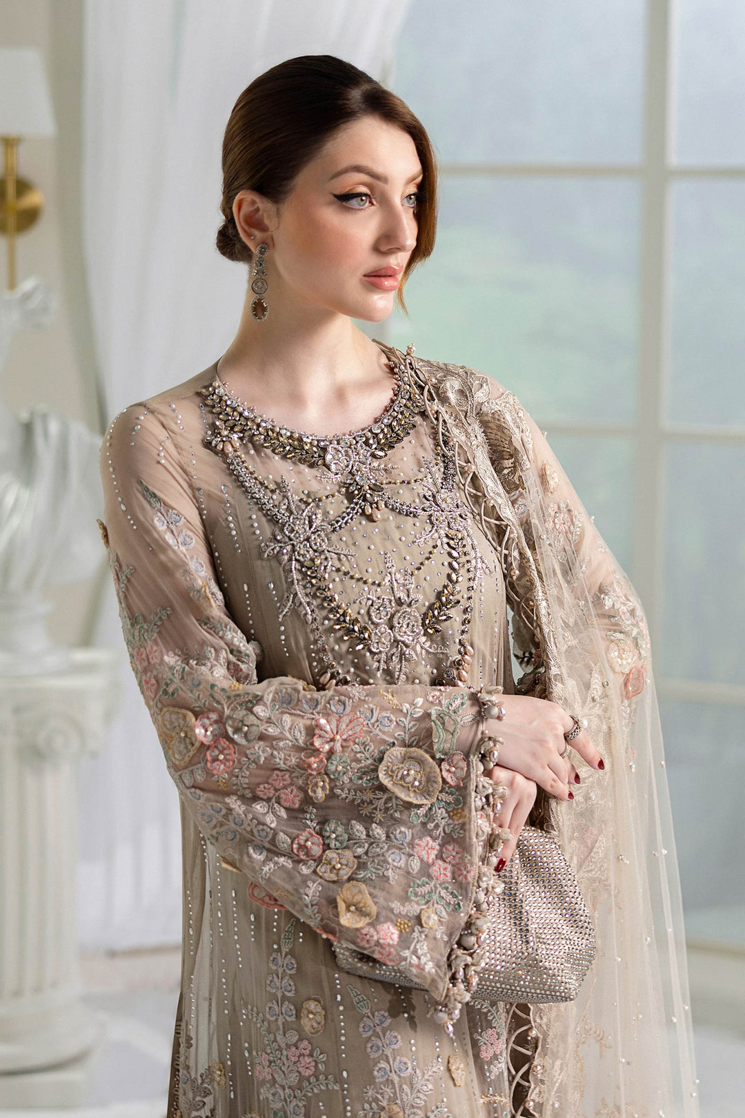 Maria B Embroidered Chiffon Suit
