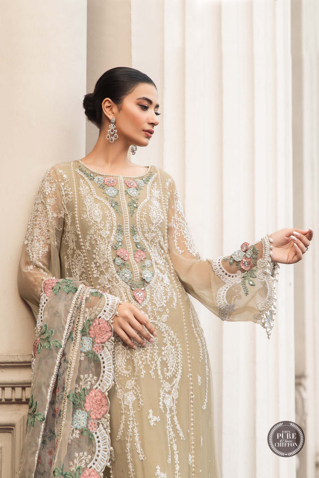 Maria b Embroidered Luxury Chiffon Dress
