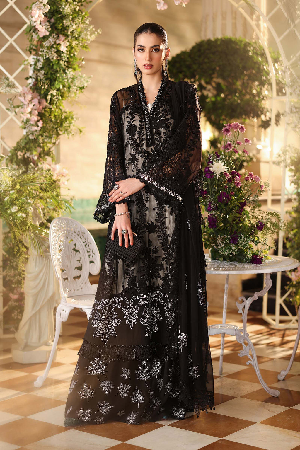 Maria B Embroidered Luxury Chiffon Dress