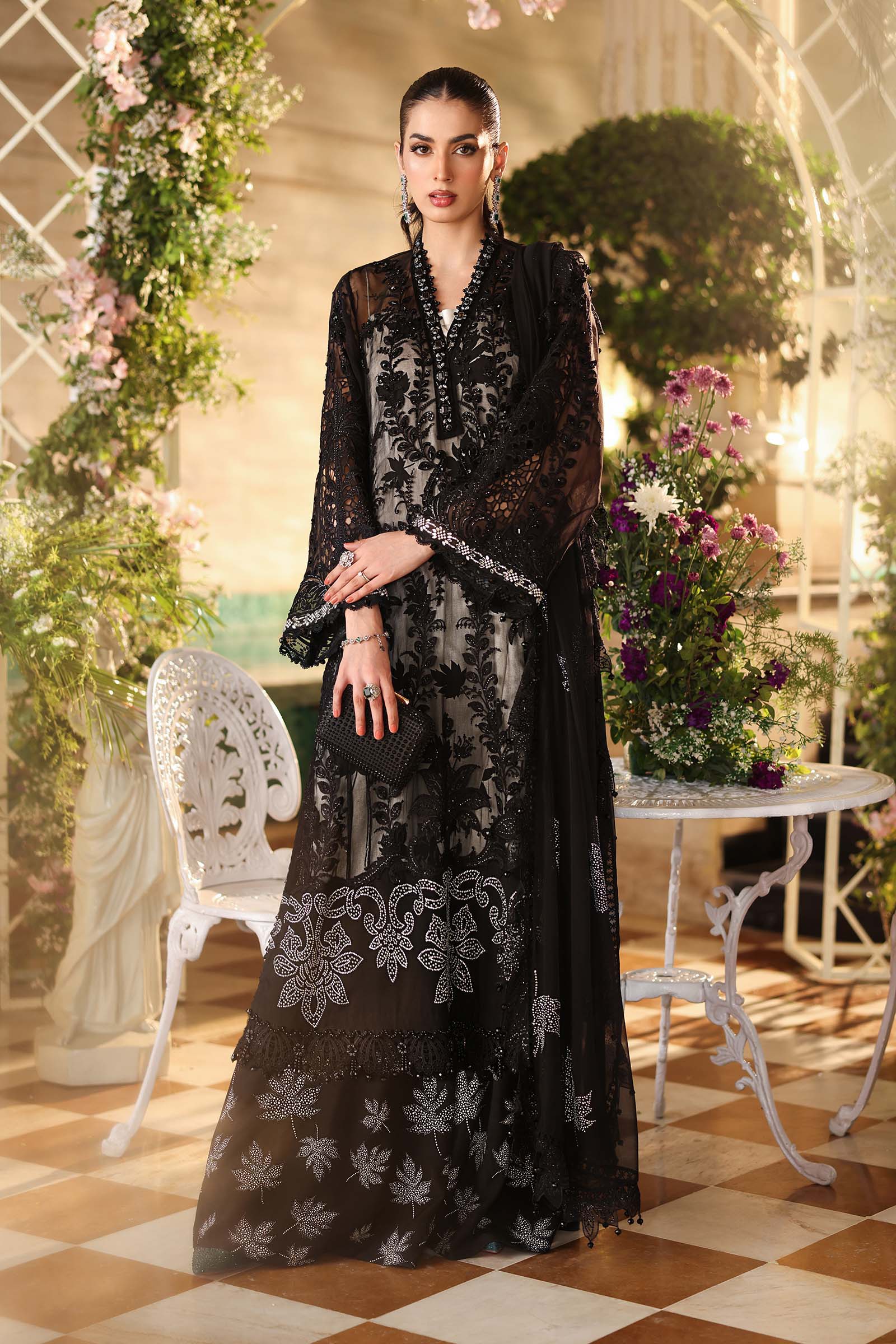 Maria B Embroidered Luxury Chiffon Dress