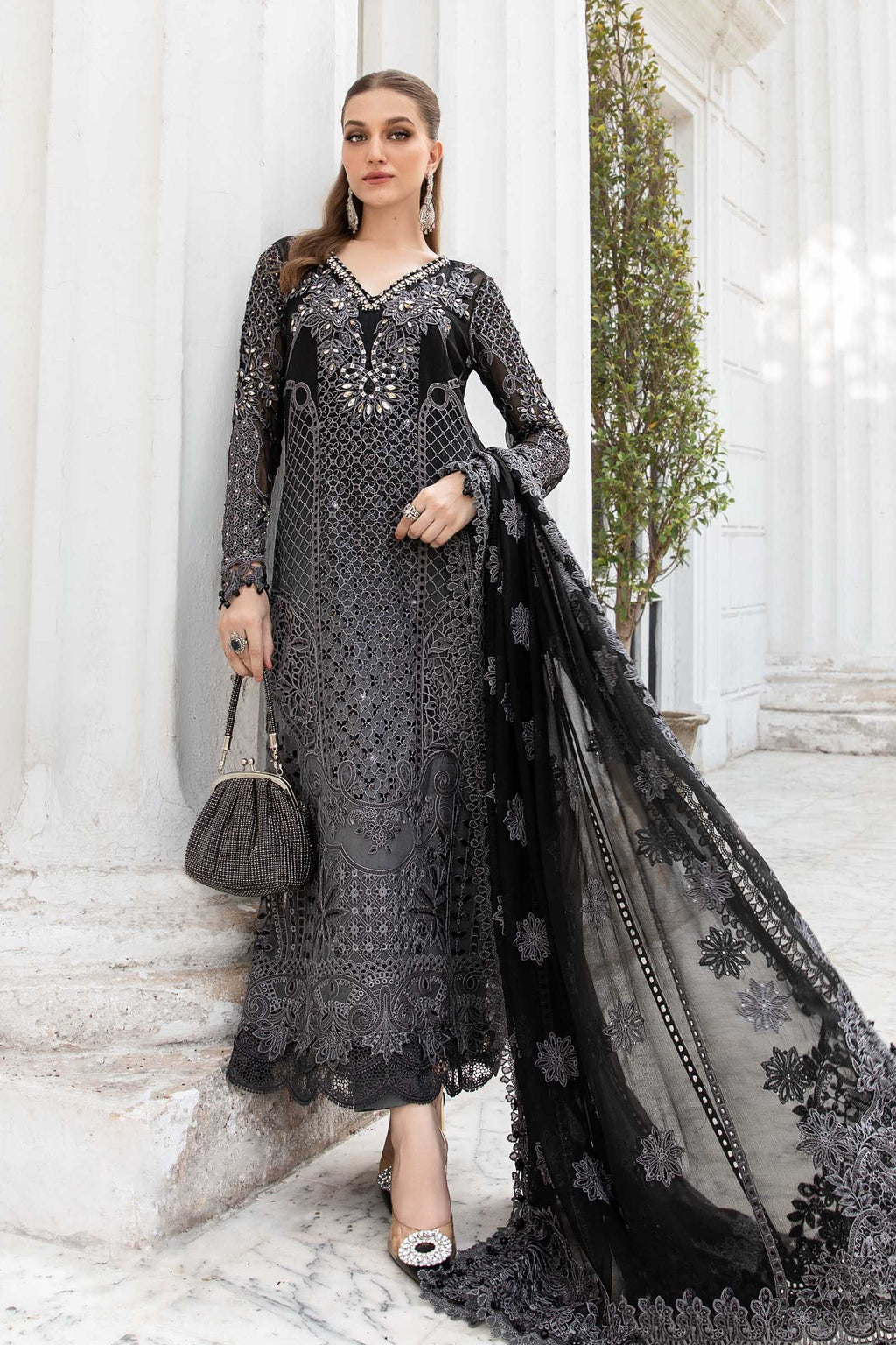 Maria B Embroidered Luxury Chiffon Suit