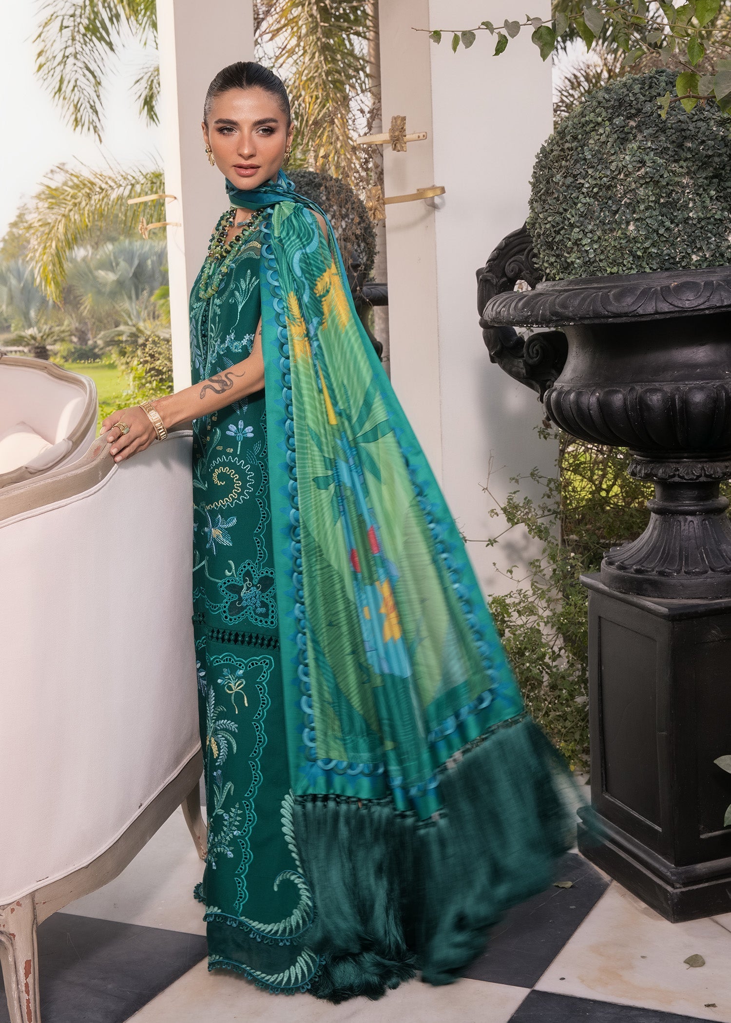 Crimson Embroidered Luxury Lawn