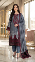 Embroidered Luxury Shamooz Silk Dress