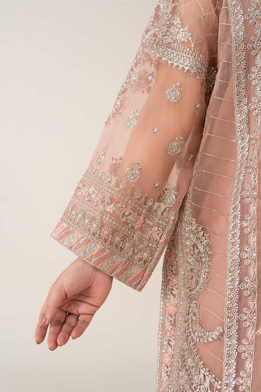 Maria B Embroidered Tussal Silk Suit