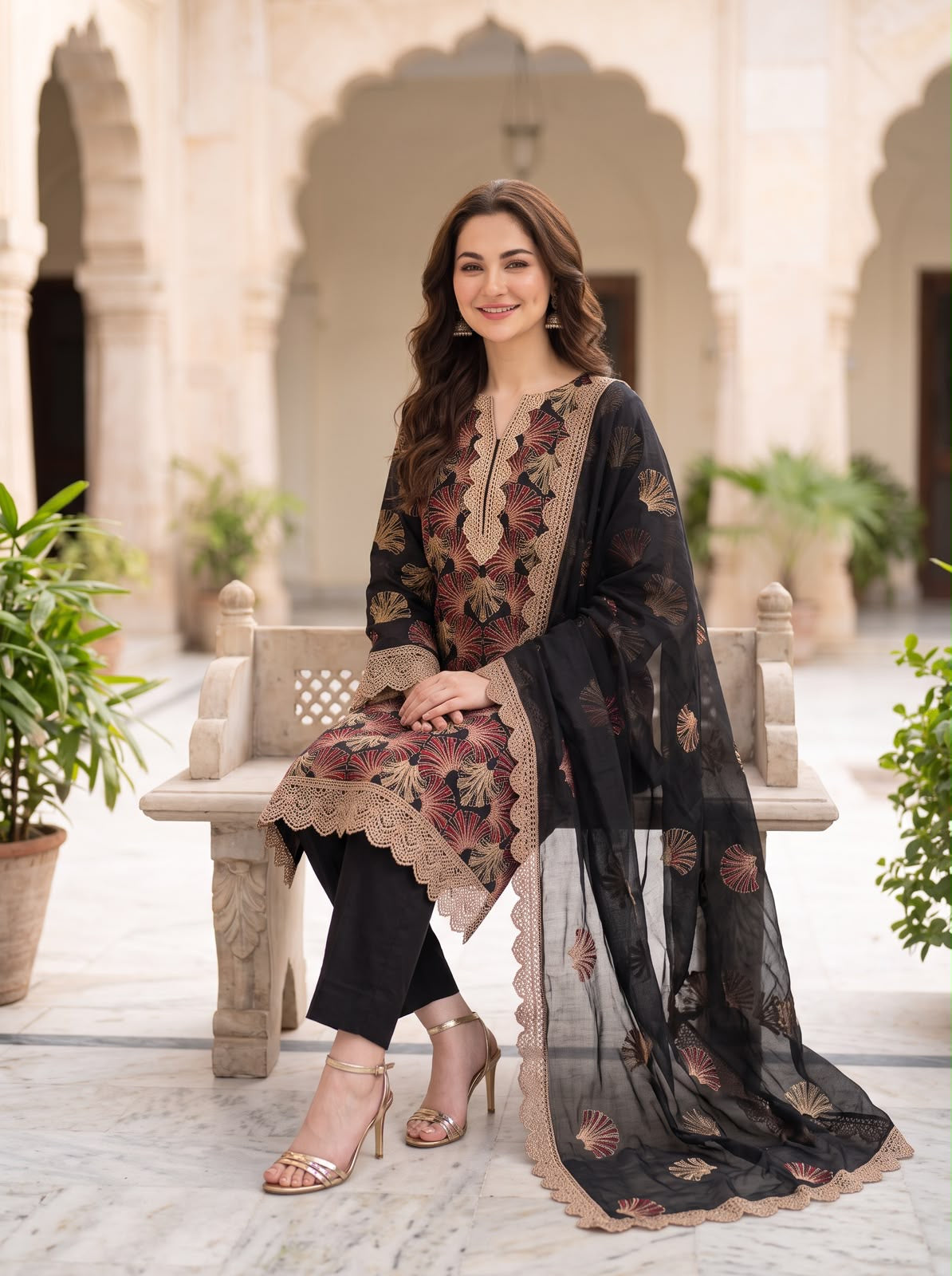 Embroidered Mid Season Cotton Suit