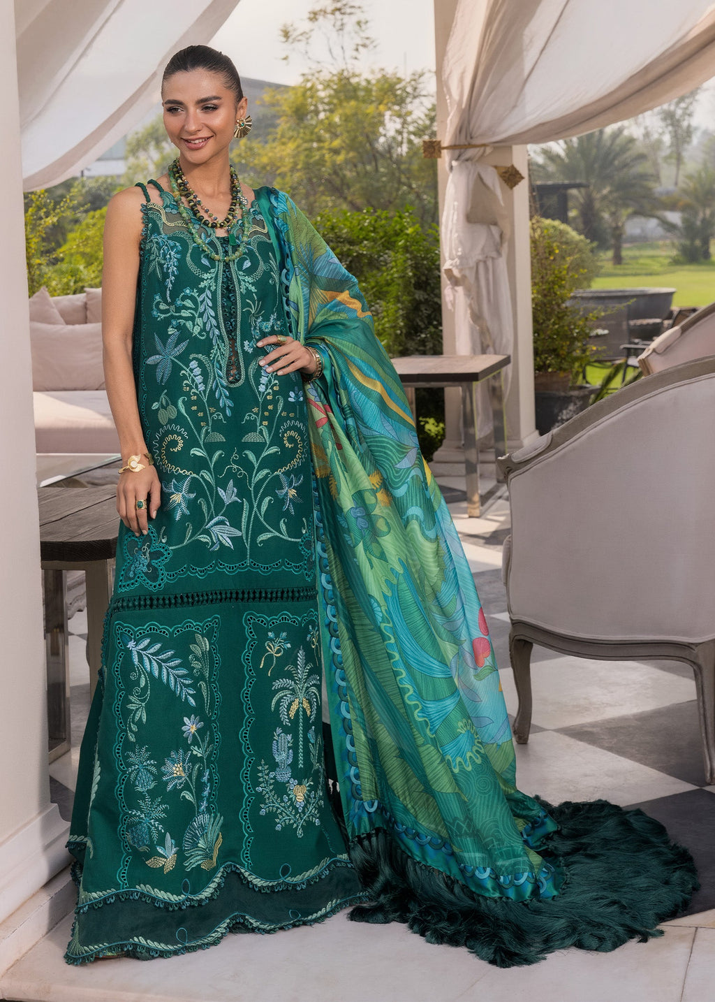 Crimson Embroidered Luxury Lawn