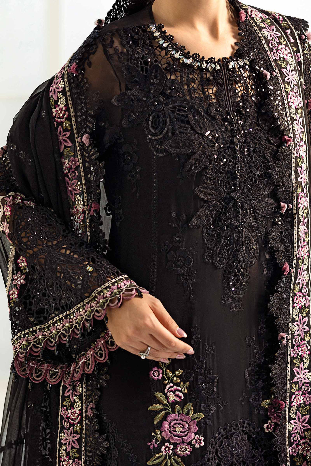 Maria B Embroidered Chiffon Suit