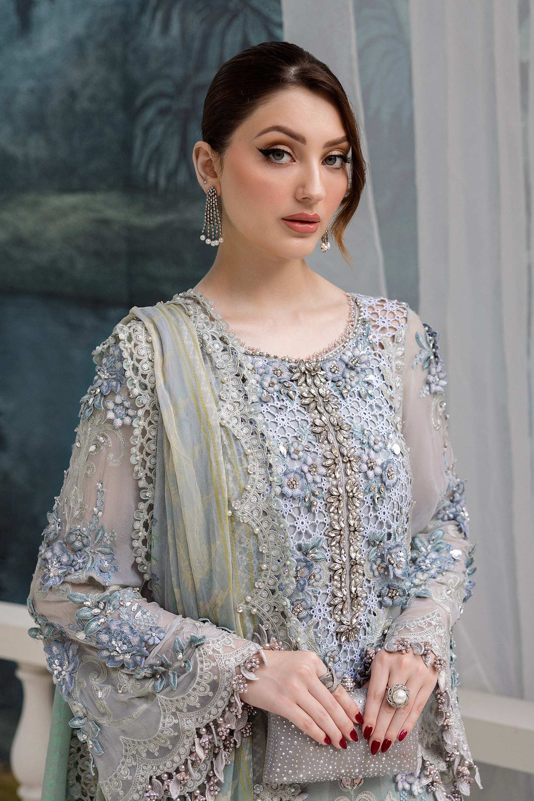 Maria B Embroidered Chiffon Suit