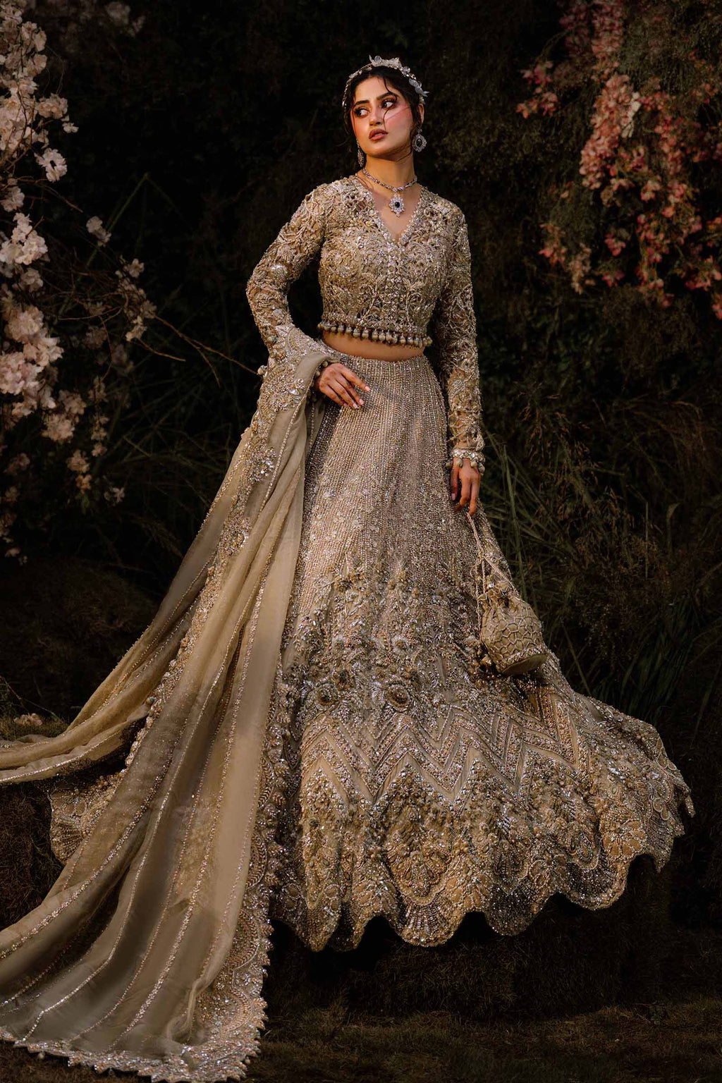 Maria B Embroidered Luxury Bridal Dress