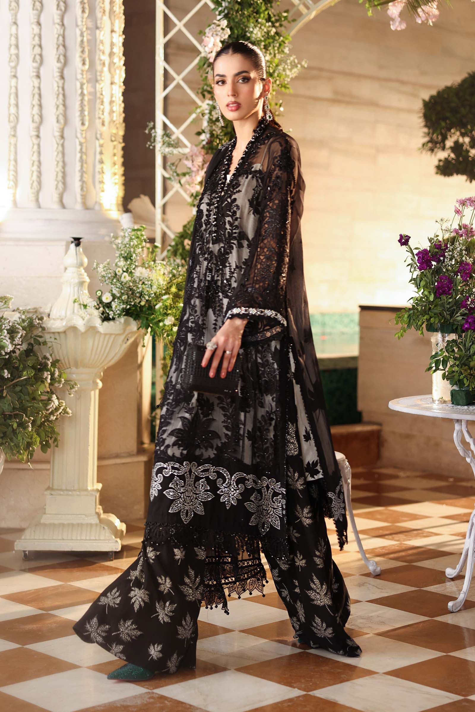 Maria B Embroidered Luxury Chiffon Dress