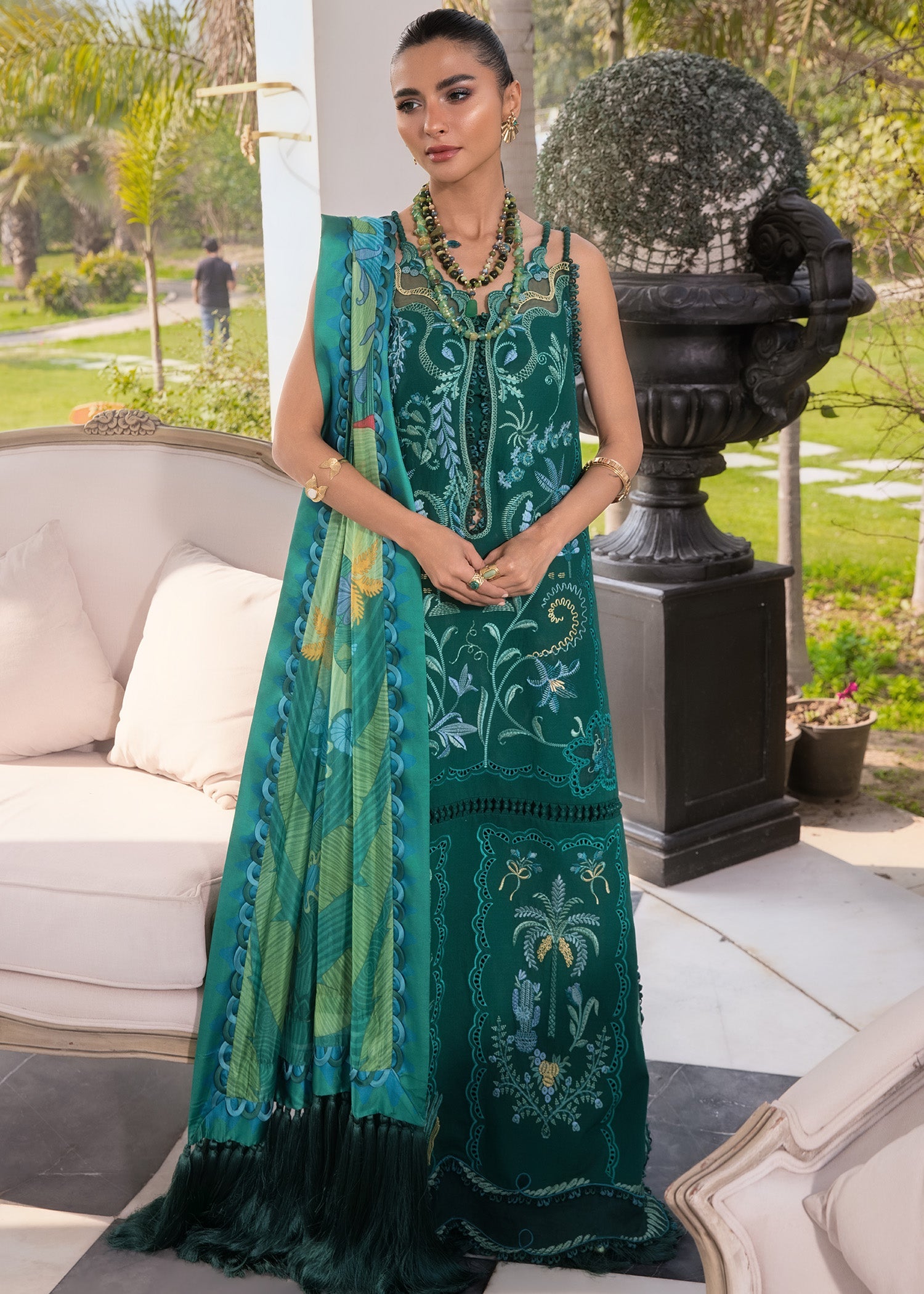 Crimson Embroidered Luxury Lawn