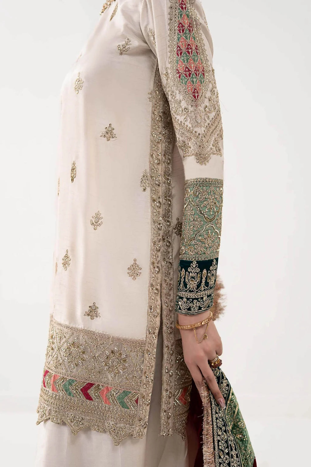 Maria B Embroidered Luxury Raw Silk Suit