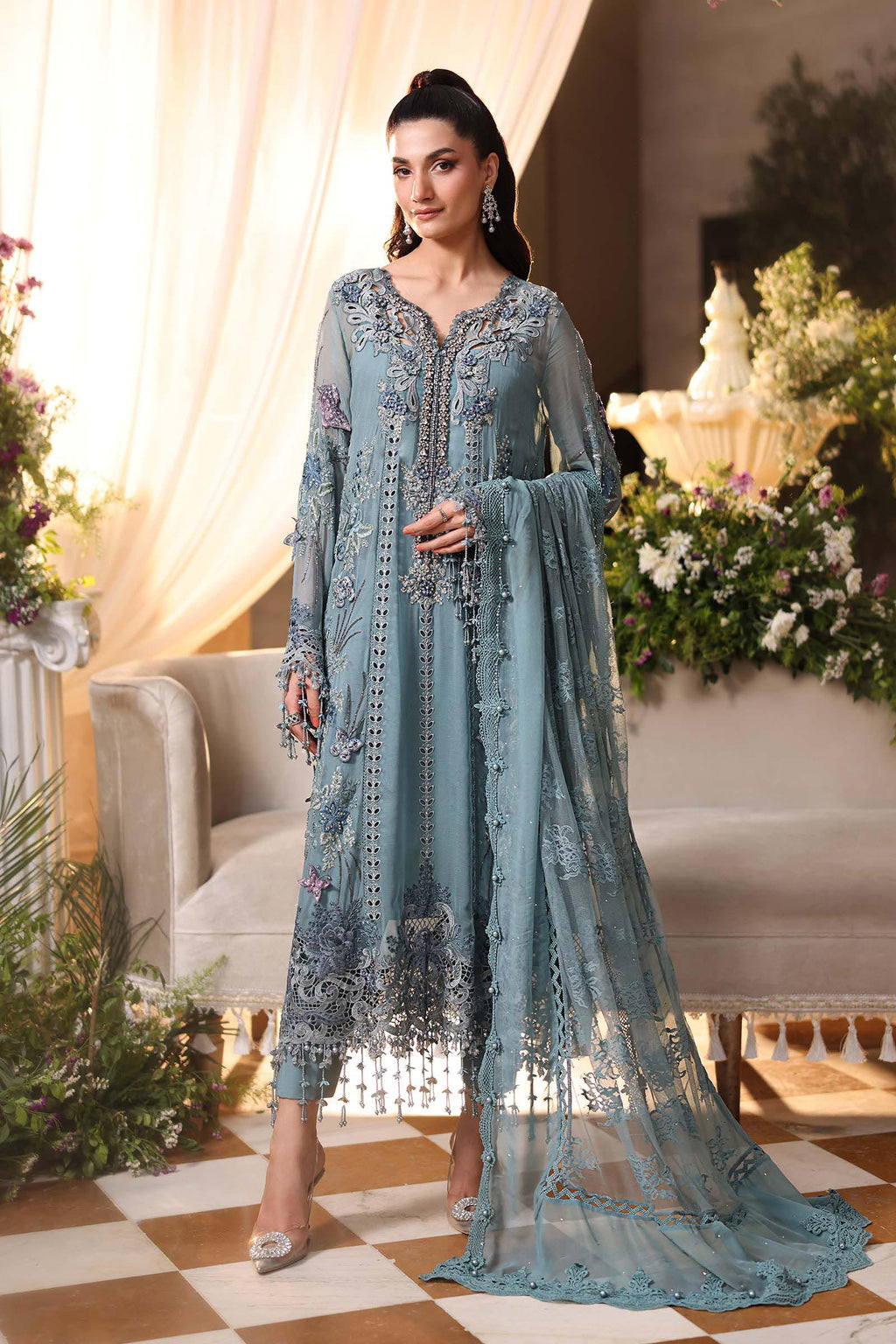 Maria B Embroidered Luxury Chiffon Dress