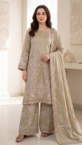 Embroidered Luxury Shamooz Silk Dress