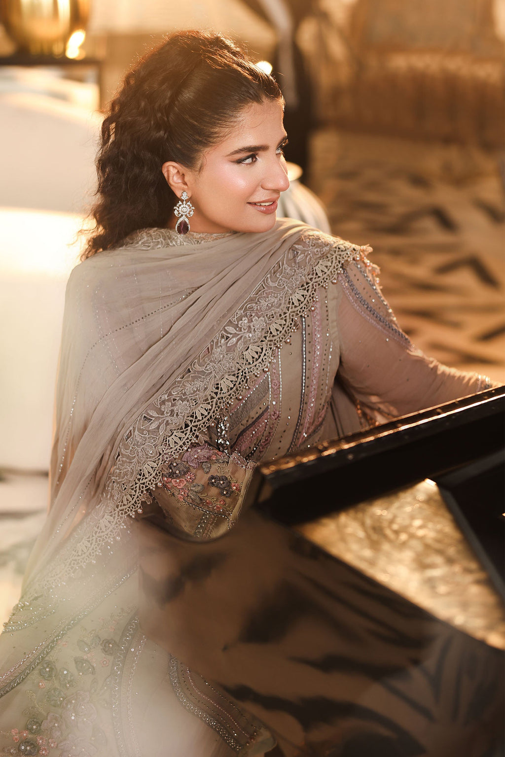 Maria B Embroidered Luxury Chiffon Dress