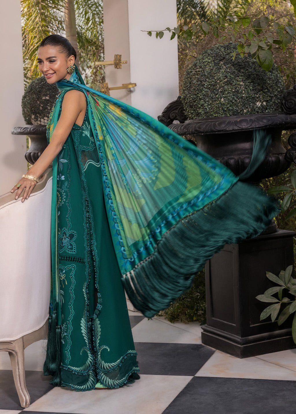 Crimson Embroidered Luxury Lawn