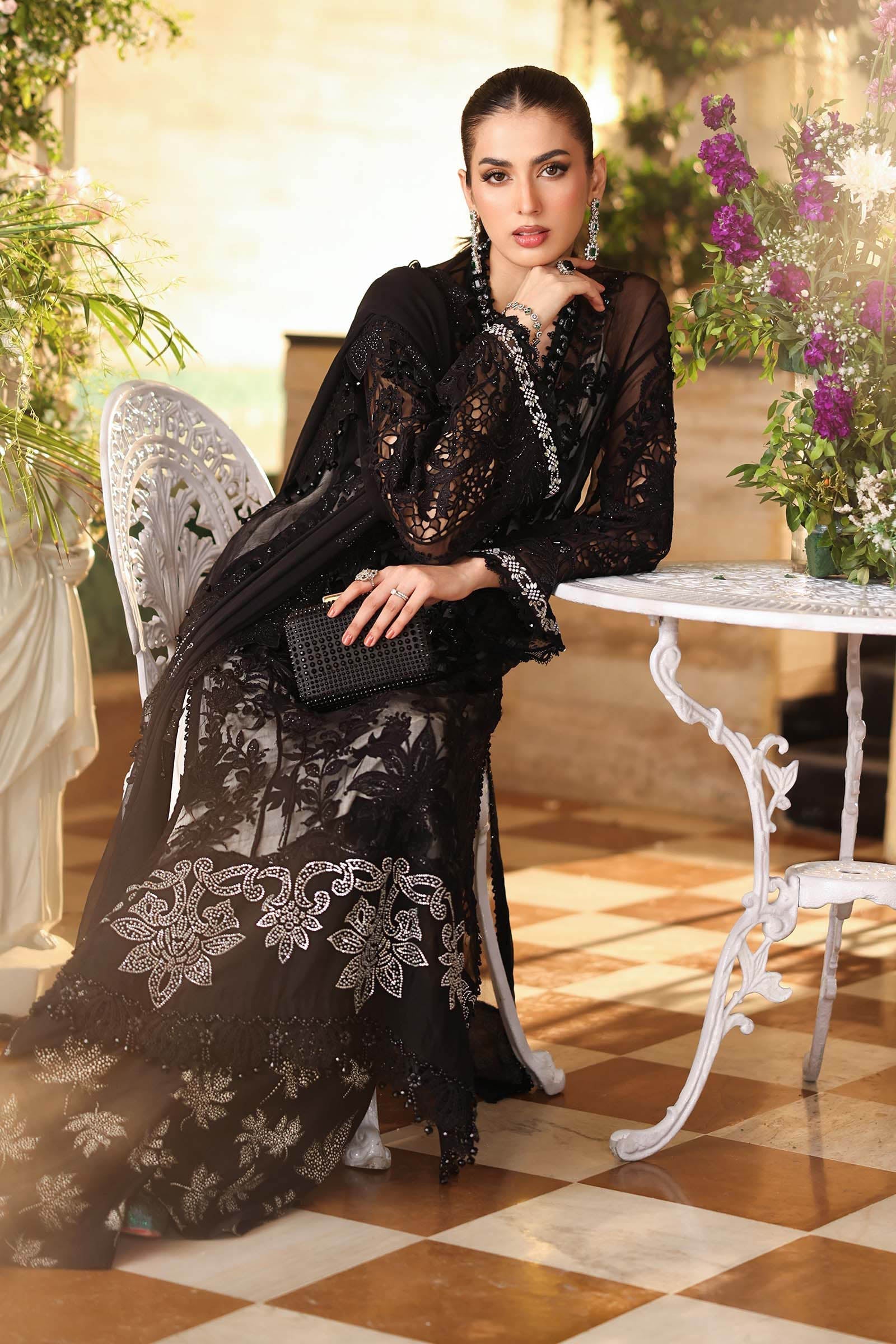 Maria B Embroidered Luxury Chiffon Dress