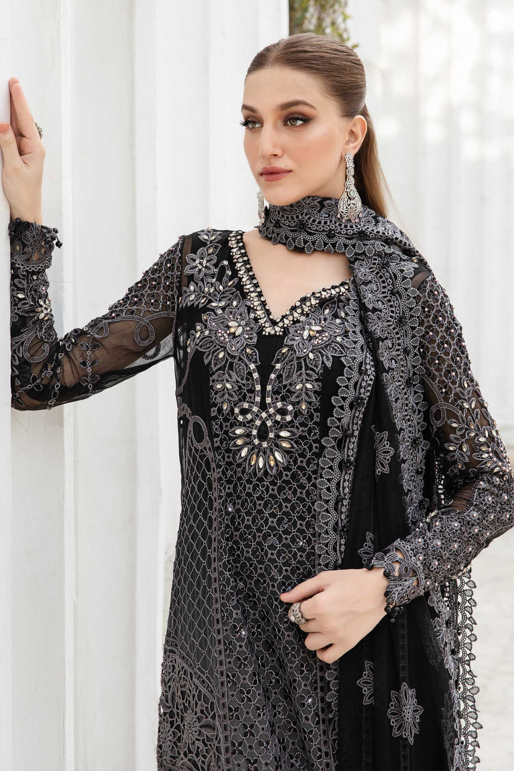 Maria B Embroidered Luxury Chiffon Suit