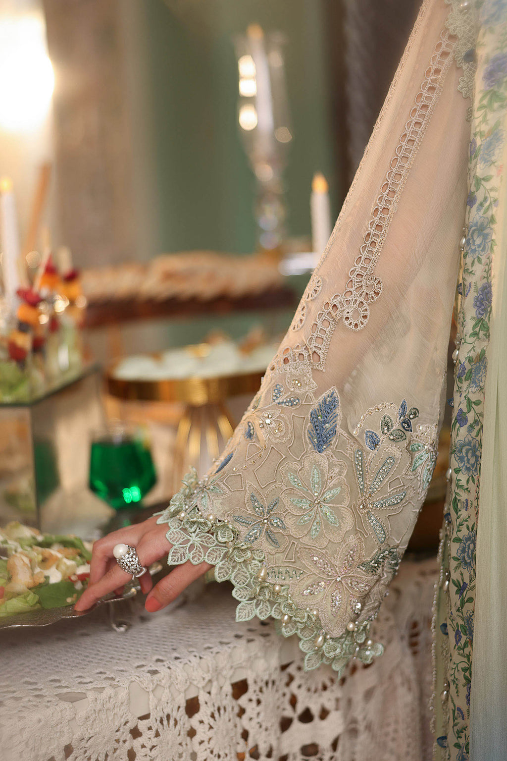 Maria B Embroidered Chiffon Dress