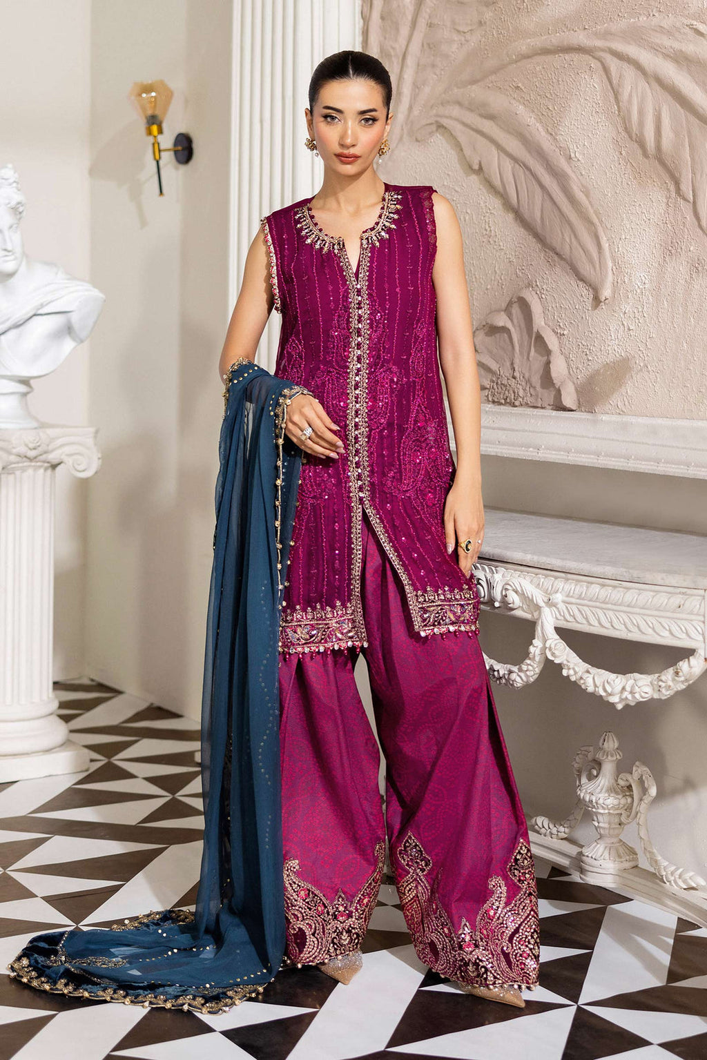 Maria B Embroidered Chiffon Suit