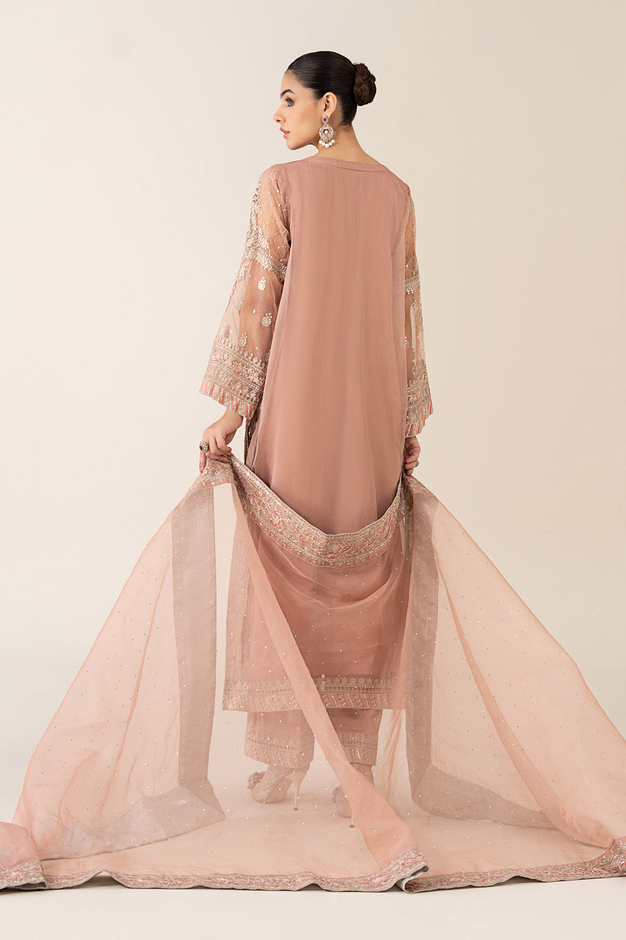 Maria B Embroidered Tussal Silk Suit