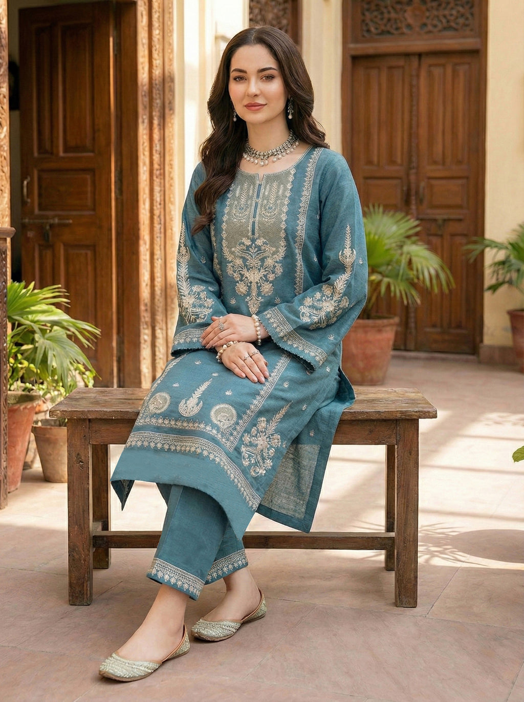 Embroidered Karandi 2 Pc