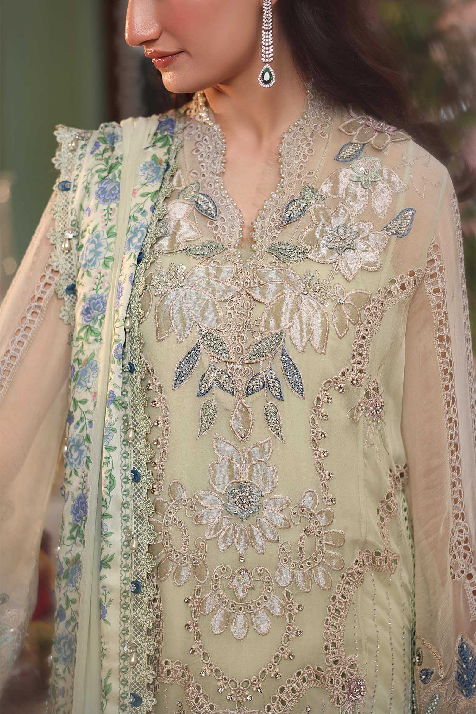 Maria B Embroidered Chiffon Dress