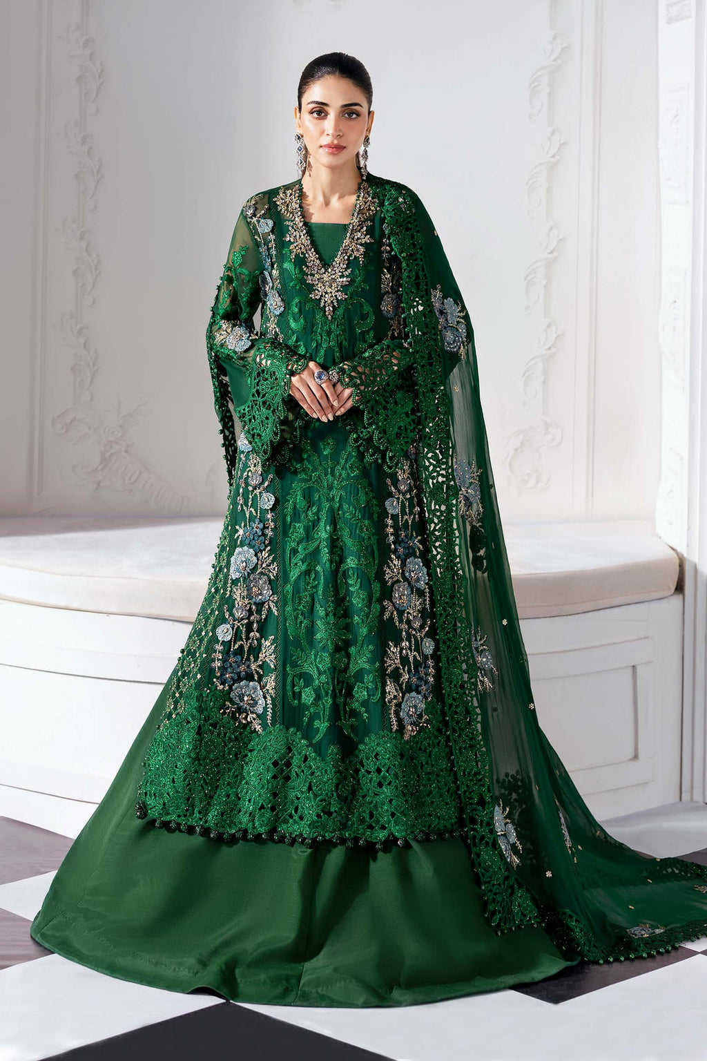 Maria B Embroidered Chiffon Suit