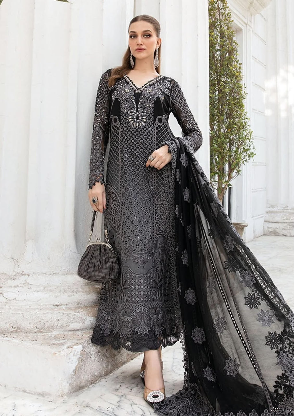 Maria B Embroidered Luxury Chiffon Suit