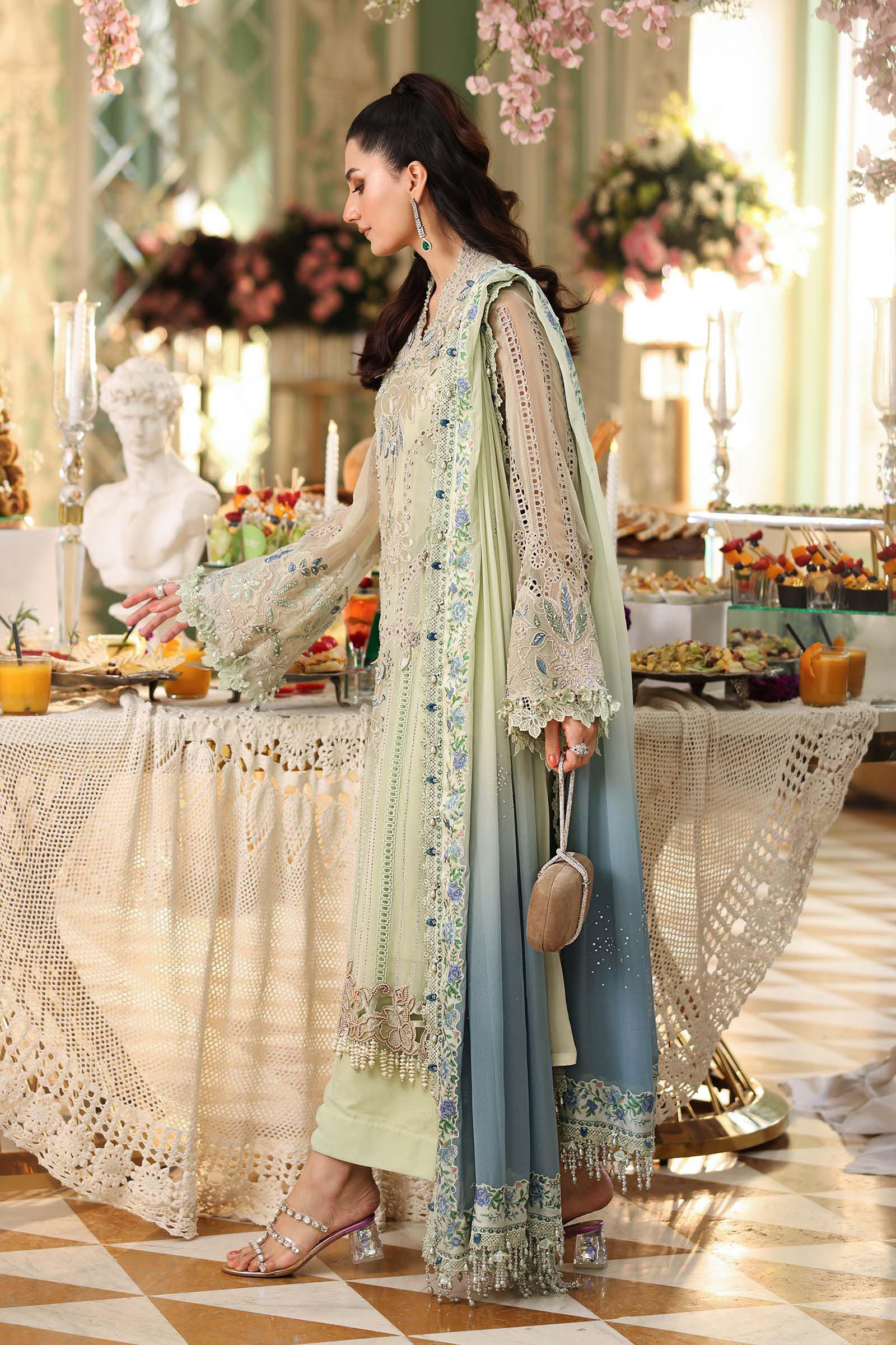 Maria B Embroidered Chiffon Dress