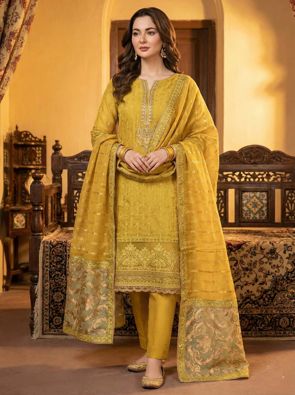 Ghani Eid Creation Cotton Net 4 Pc 2026