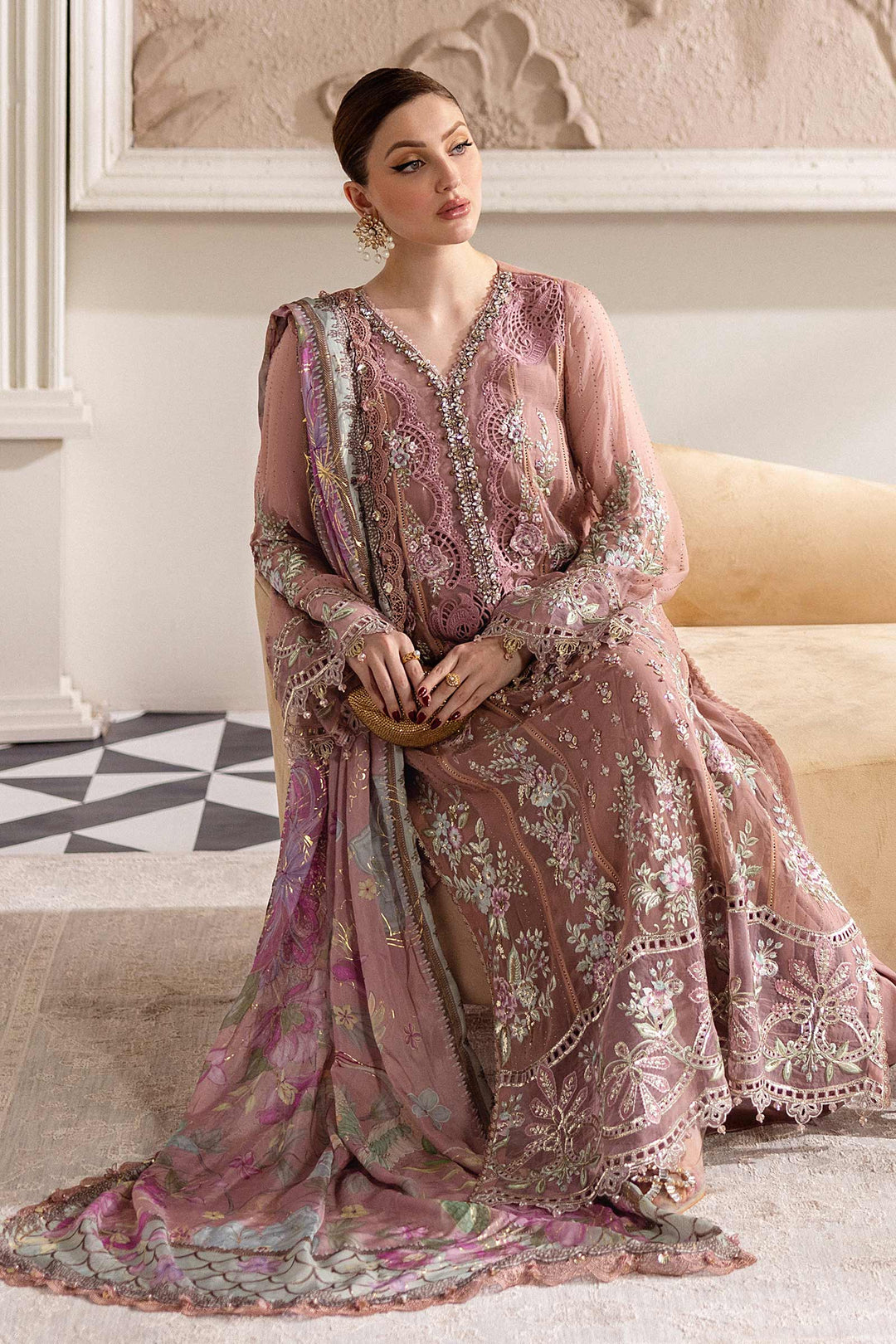 Maria B Embroidered Chiffon Suit