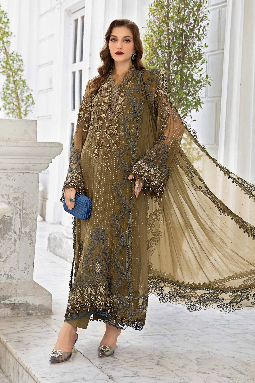 Maria B Embroidered Chiffon Suit