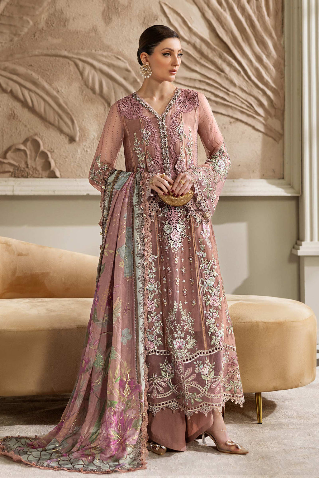 Maria B Embroidered Chiffon Suit
