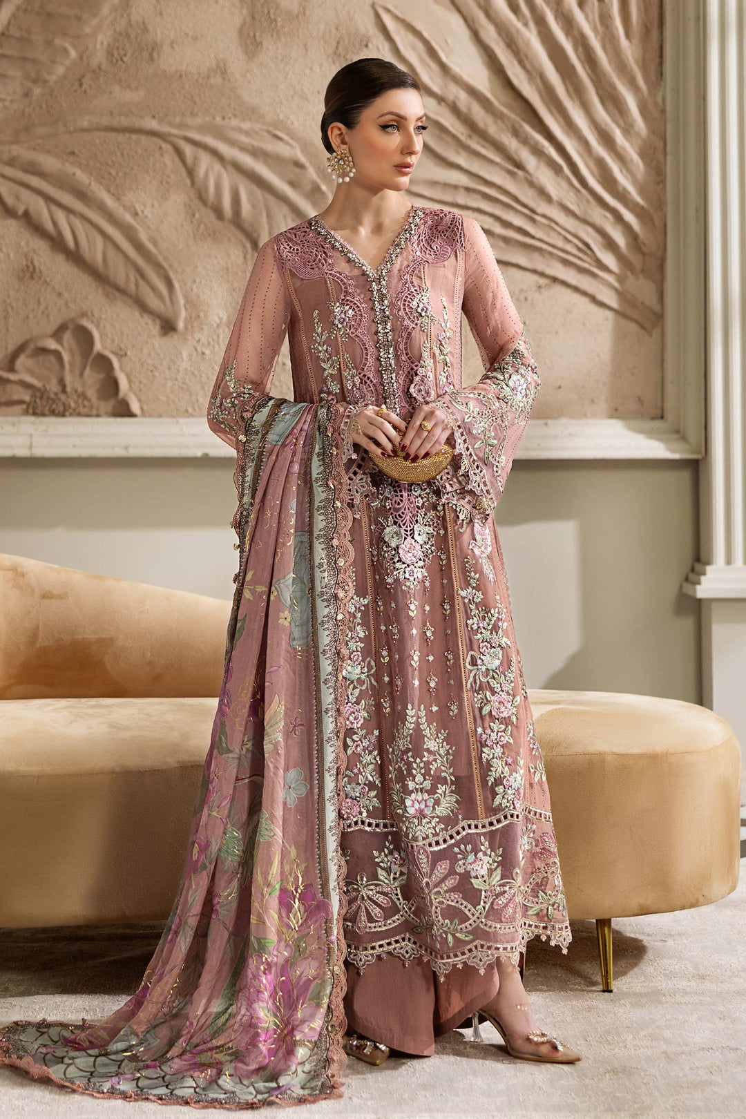Maria B Embroidered Chiffon Suit