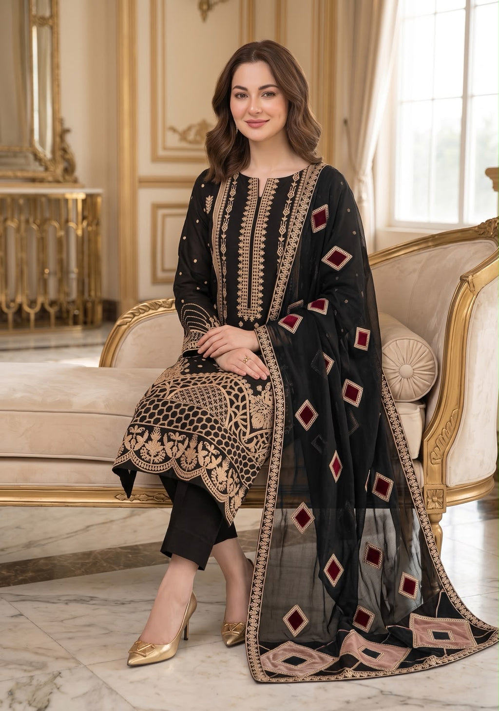 Luxury Embroidered Winter Creation