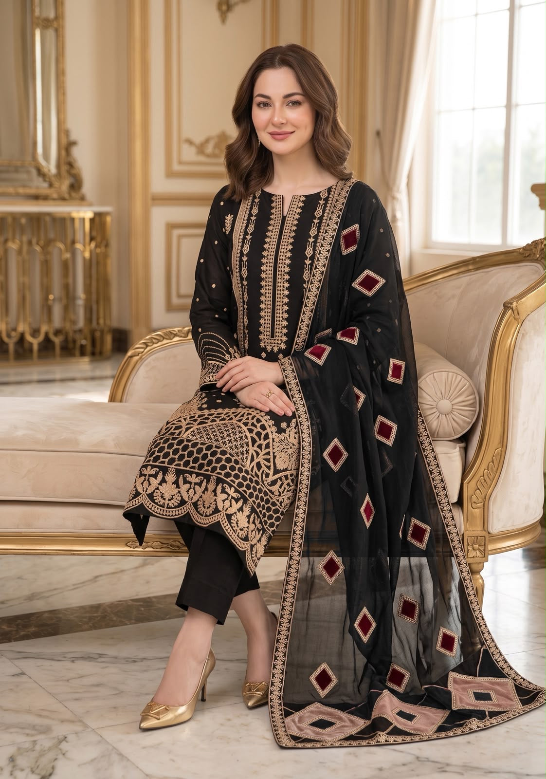 Luxury Embroidered Winter Creation