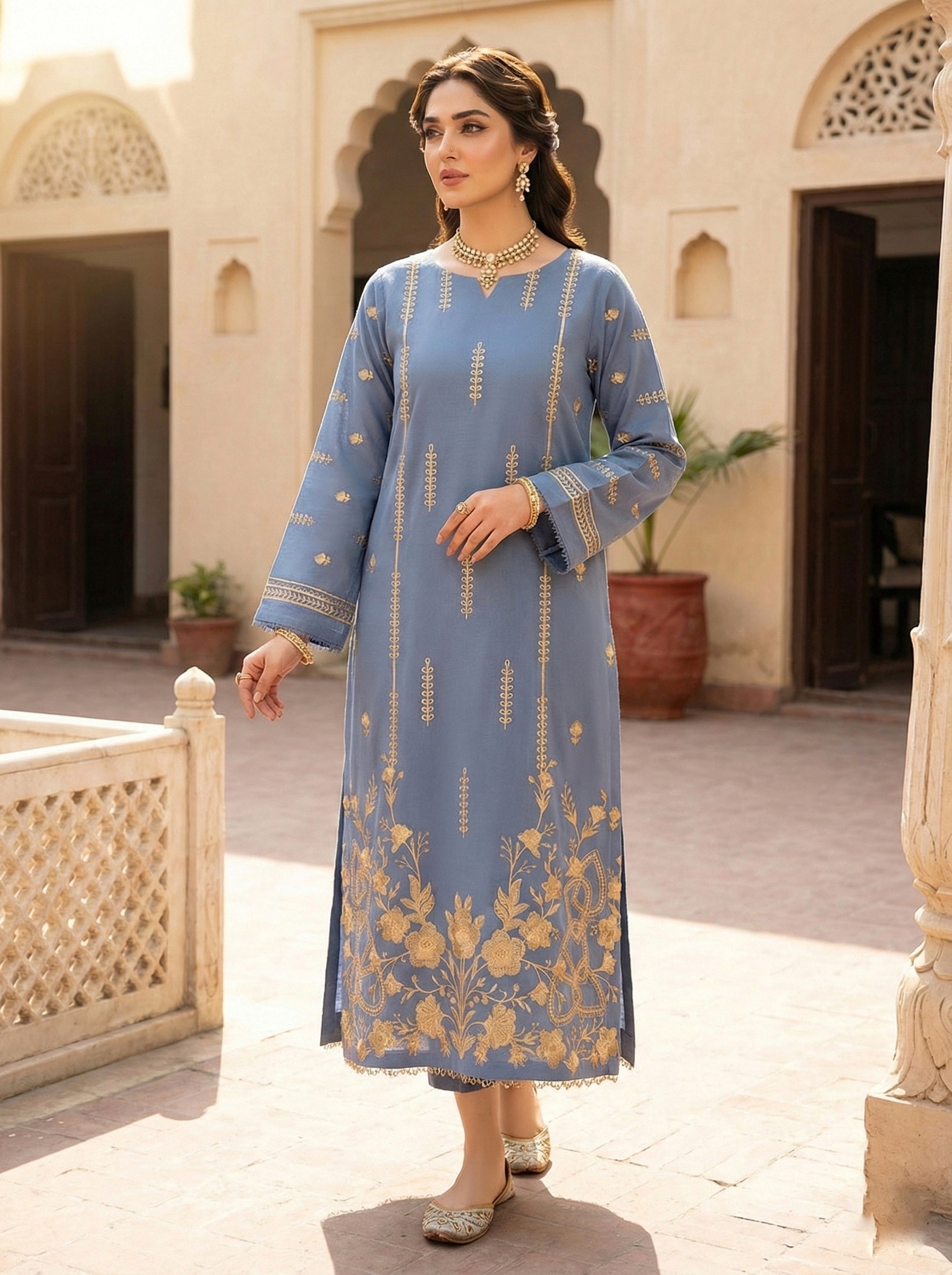 Embroidered Karandi 2 Pc