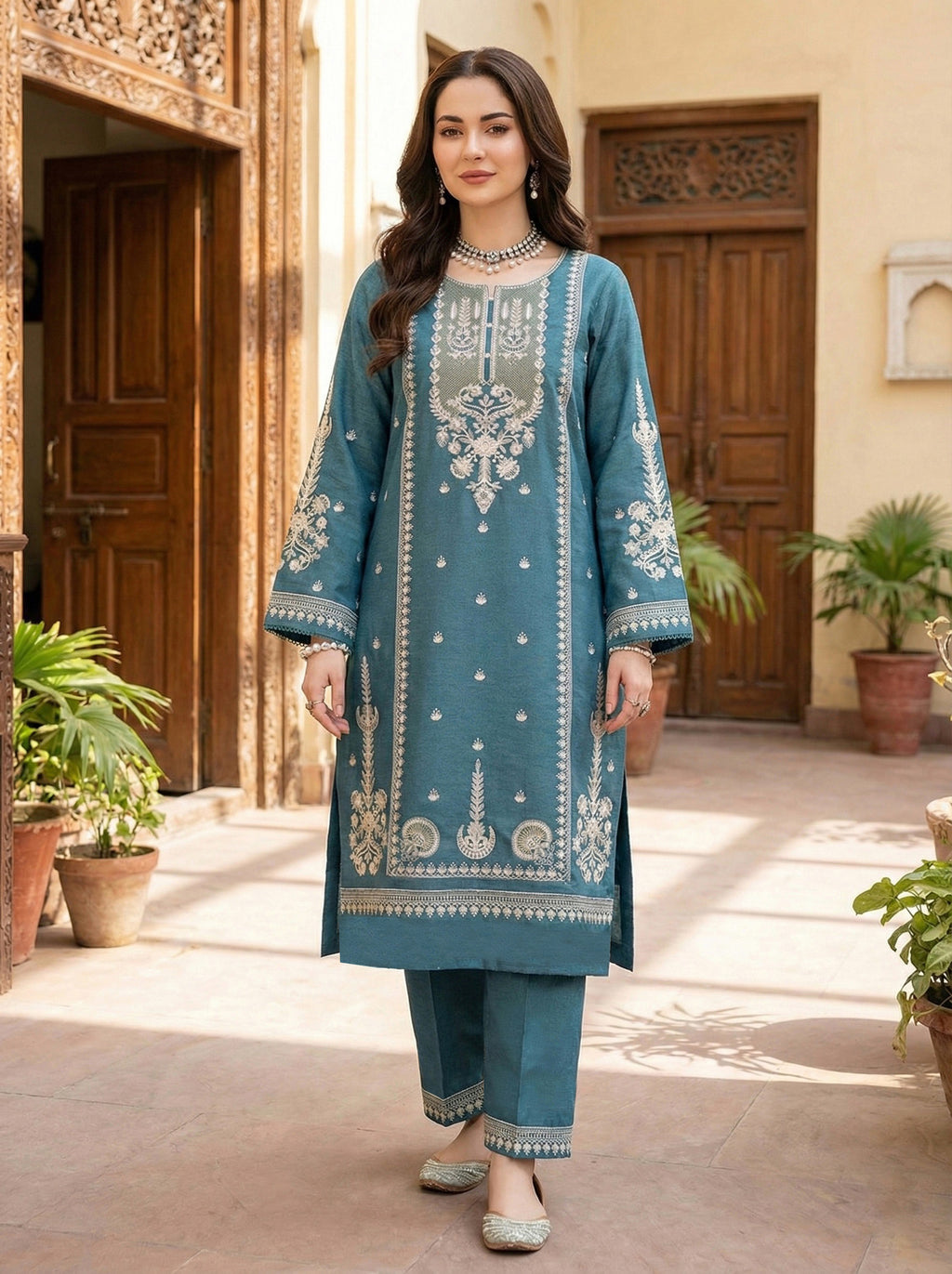 Embroidered Karandi 2 Pc
