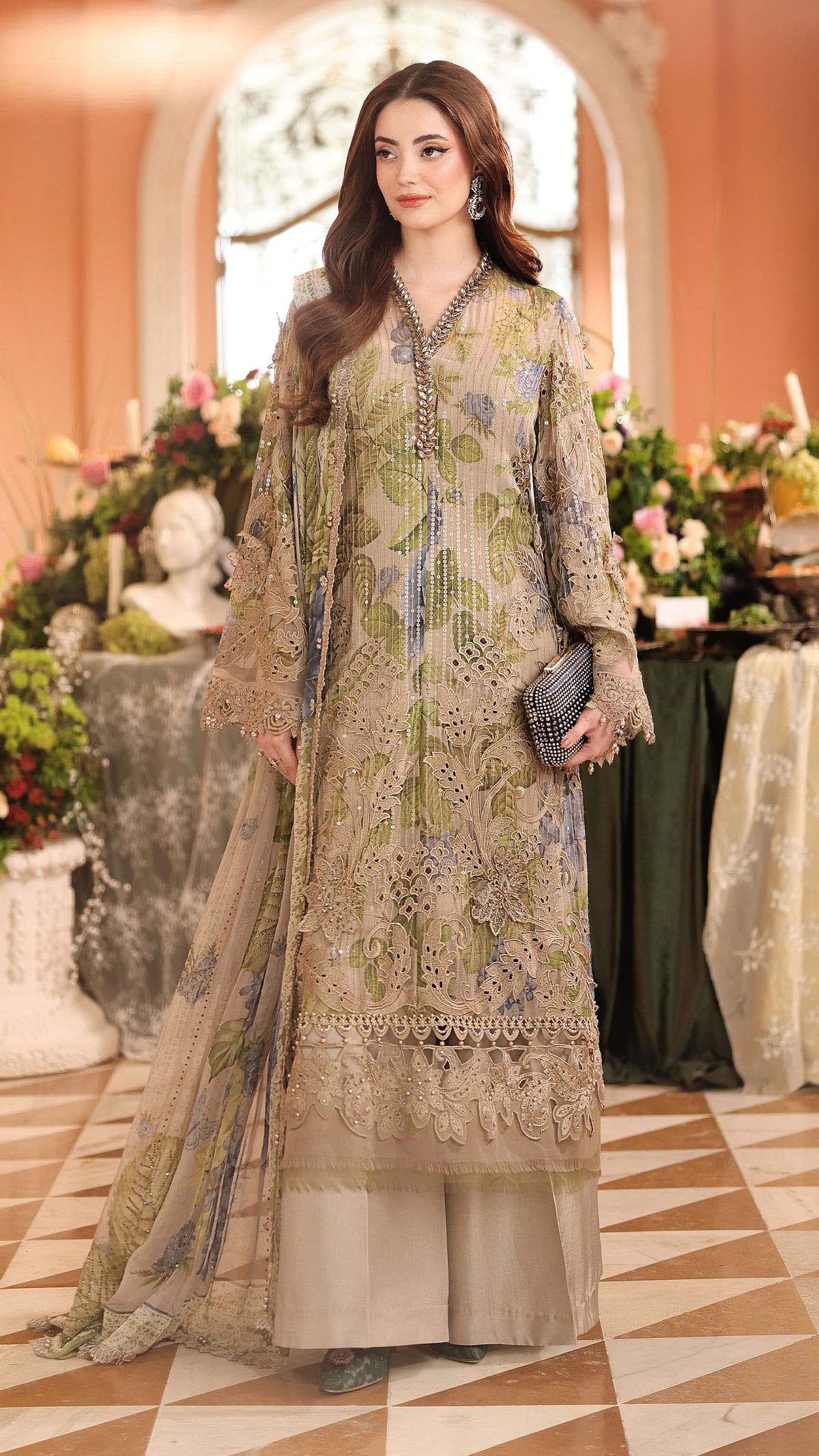 Maria B Embroidered Luxury Chiffon Dress