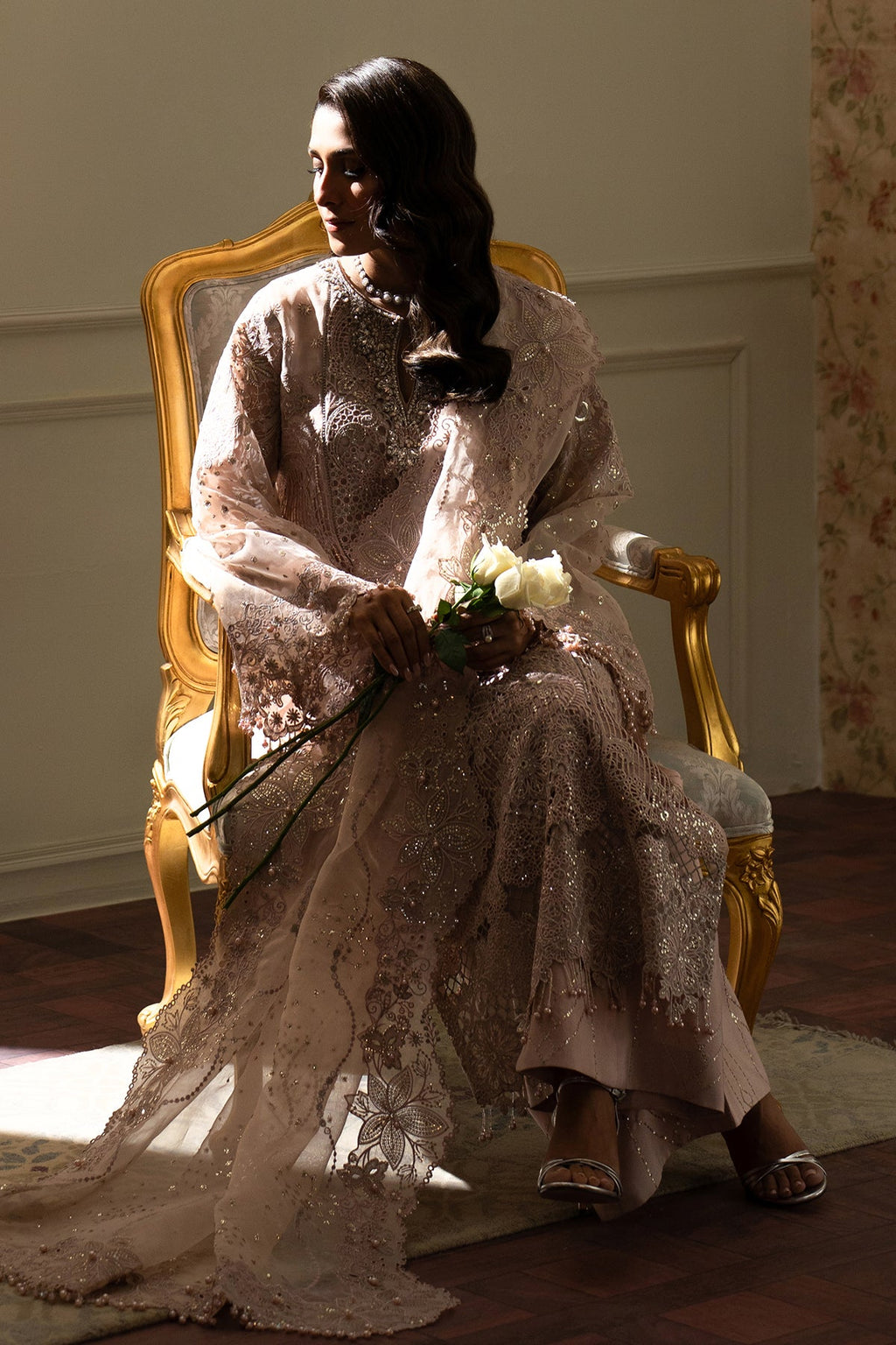 Baroque Embroidered Organza