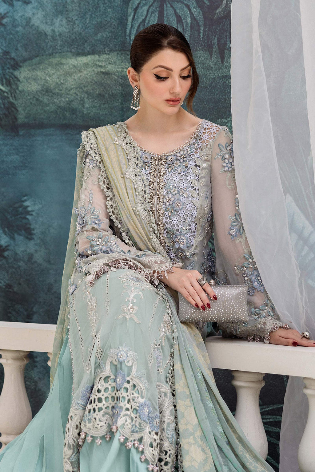 Maria B Embroidered Chiffon Suit