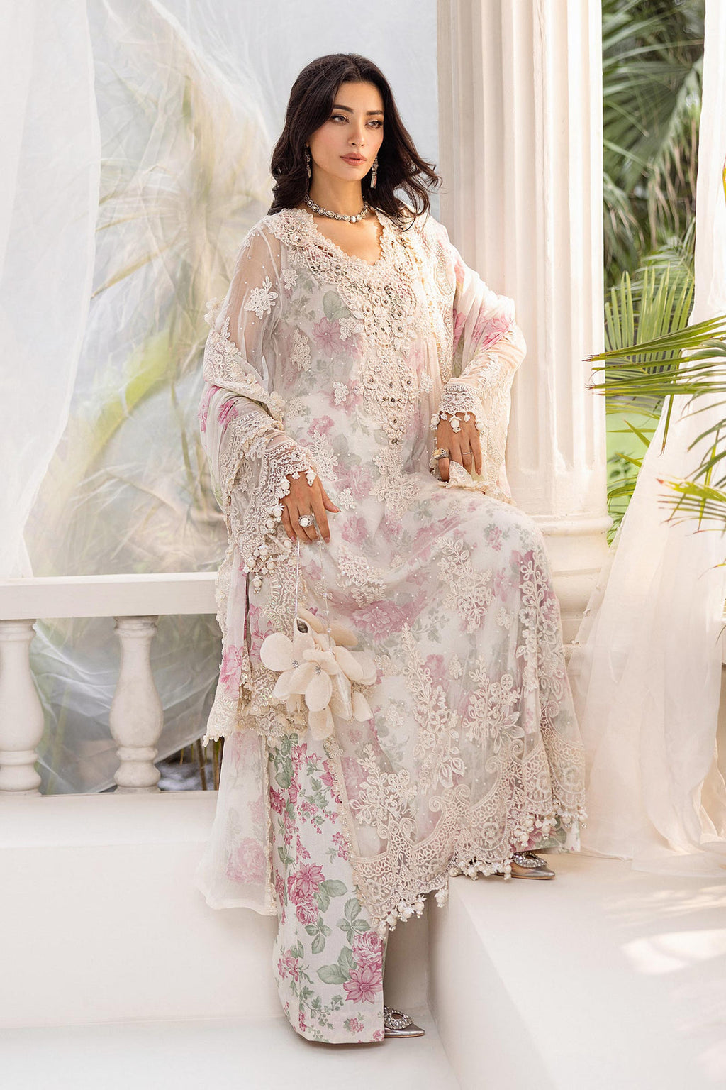 Maria B Embroidered Chiffon Suit