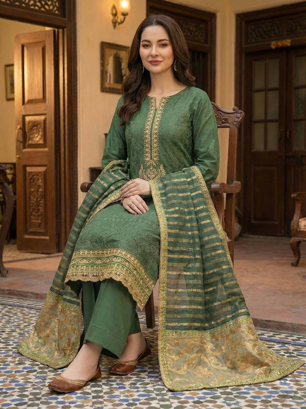 Ghani Eid Creation Cotton Net 4 Pc 2026