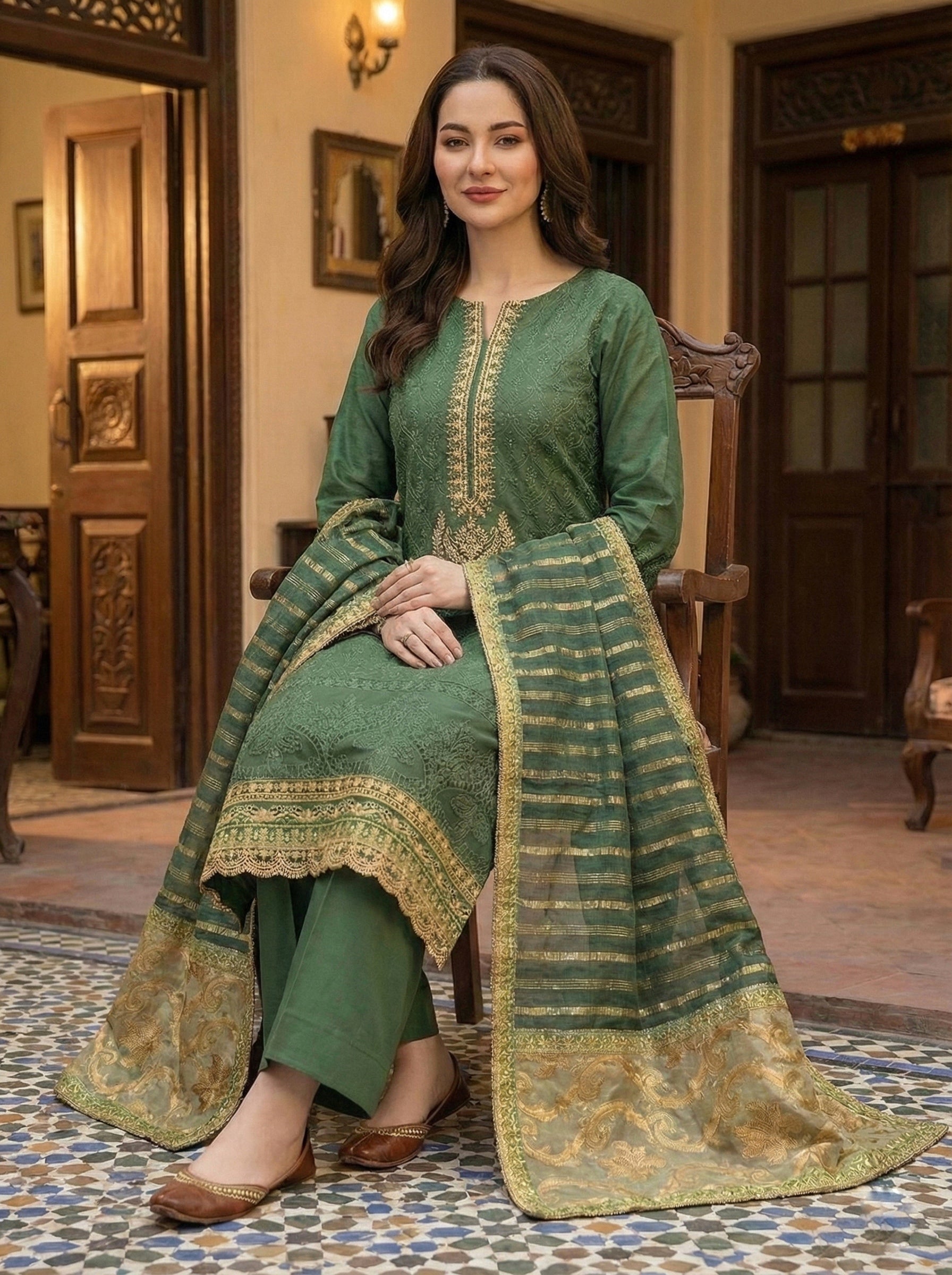 Ghani Eid Creation Cotton Net 4 Pc 2026