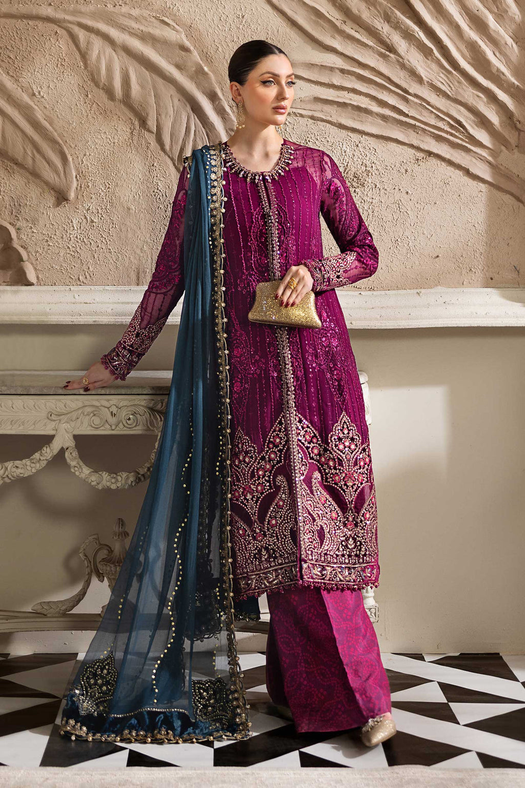 Maria B Embroidered Chiffon Suit